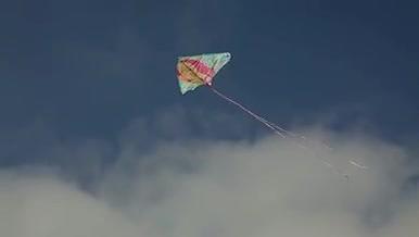 放飞风筝天空中飞翔高清实拍视频素材视频的预览图